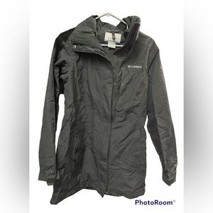 Columbia Interchange Omni-Tech Hooded Rain Jacket Waterproof Lined Medium
